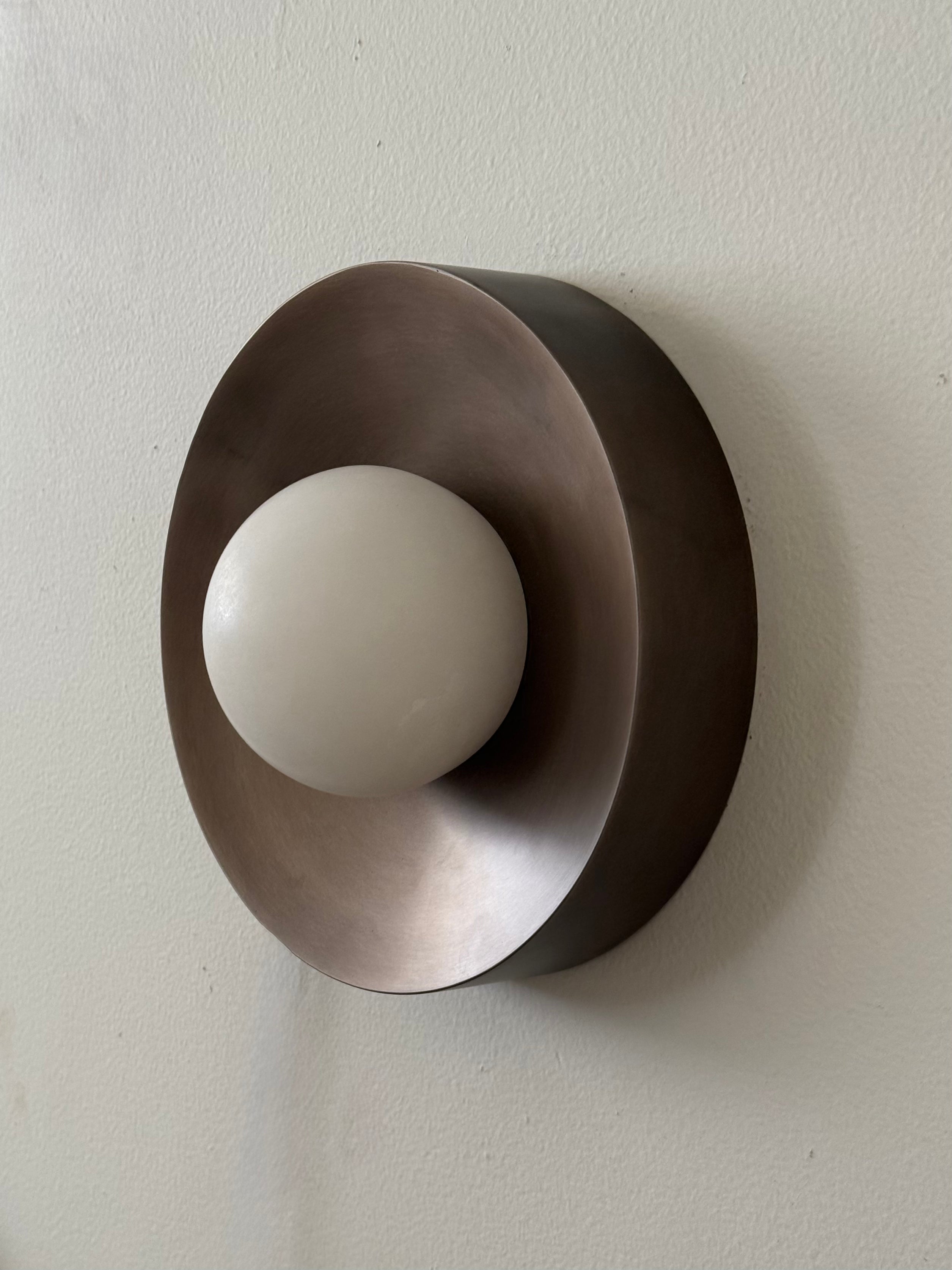Round Brass & Alabaster Sconce-4