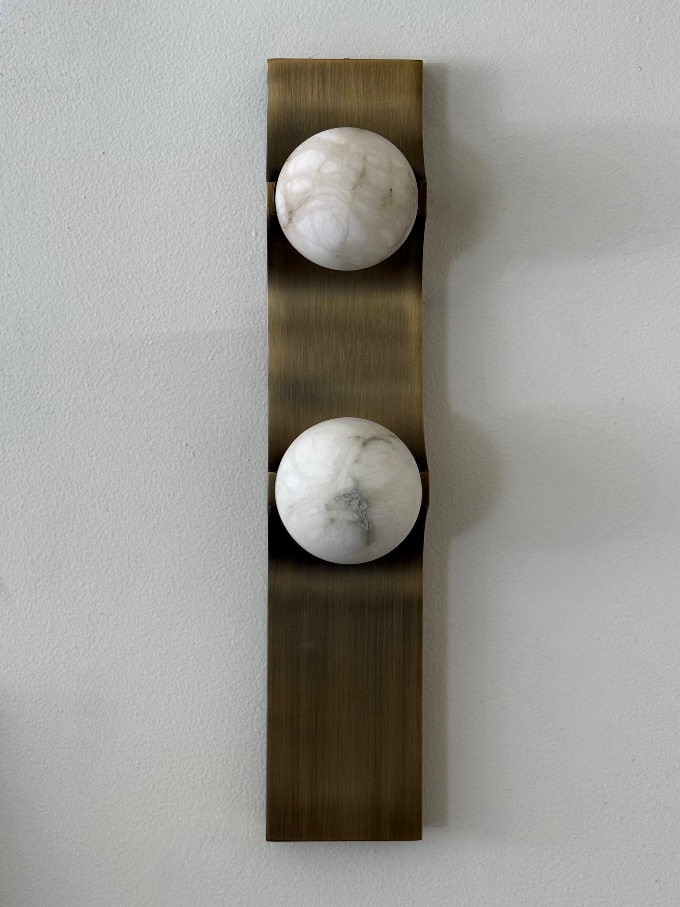 Long Brass & Alabaster Sconce-2