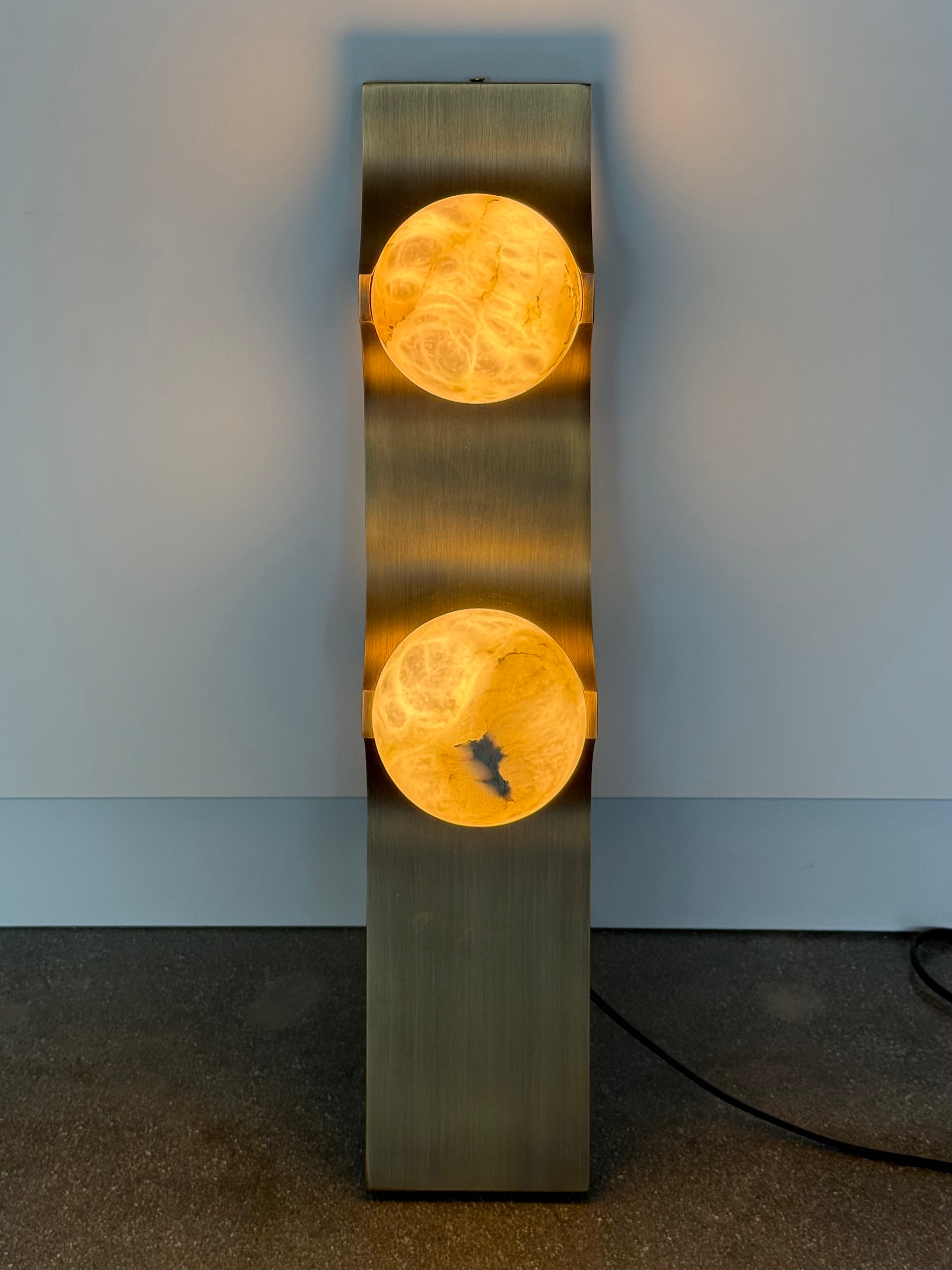 Long Brass & Alabaster Sconce-5