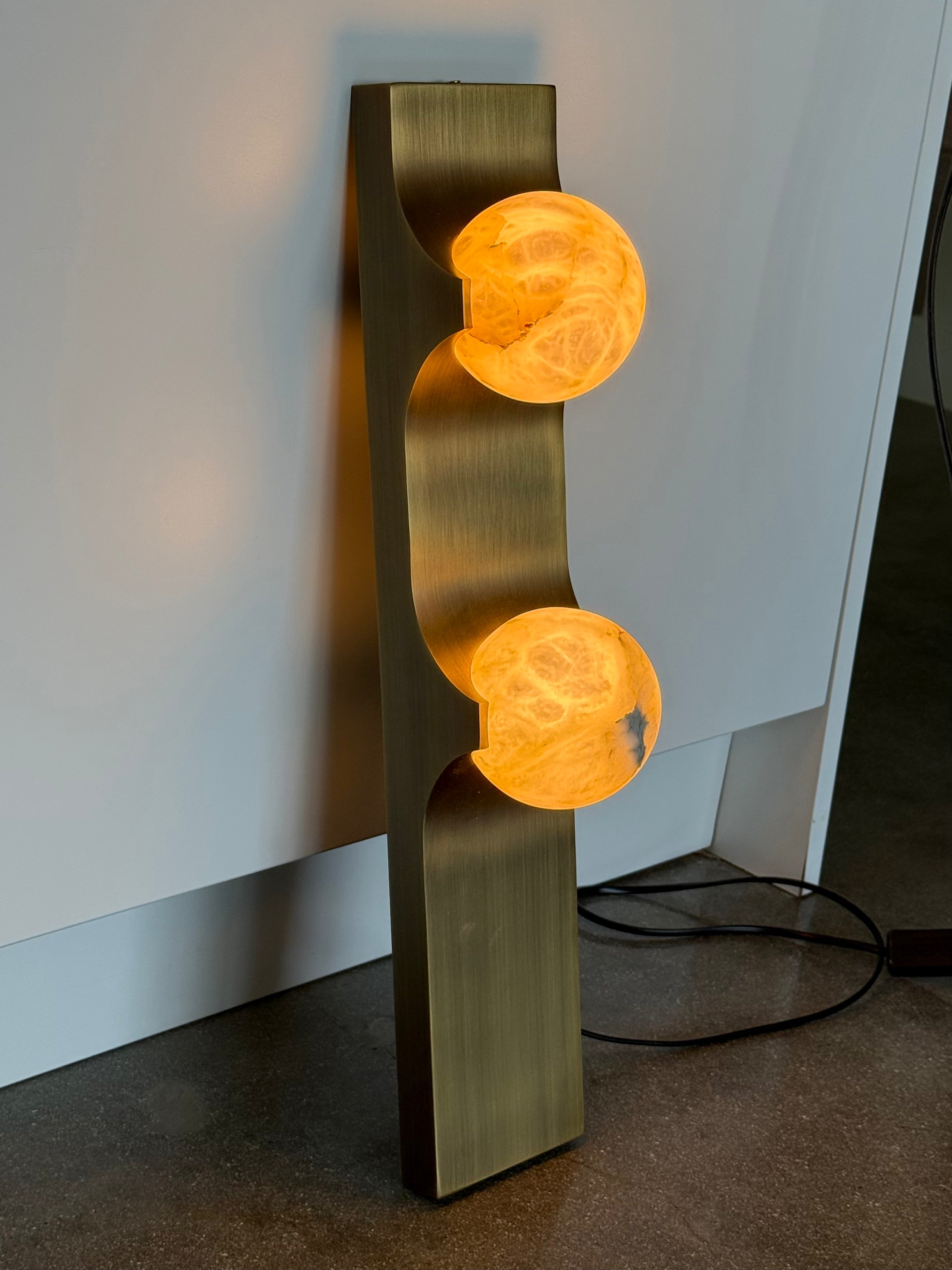 Long Brass & Alabaster Sconce-4