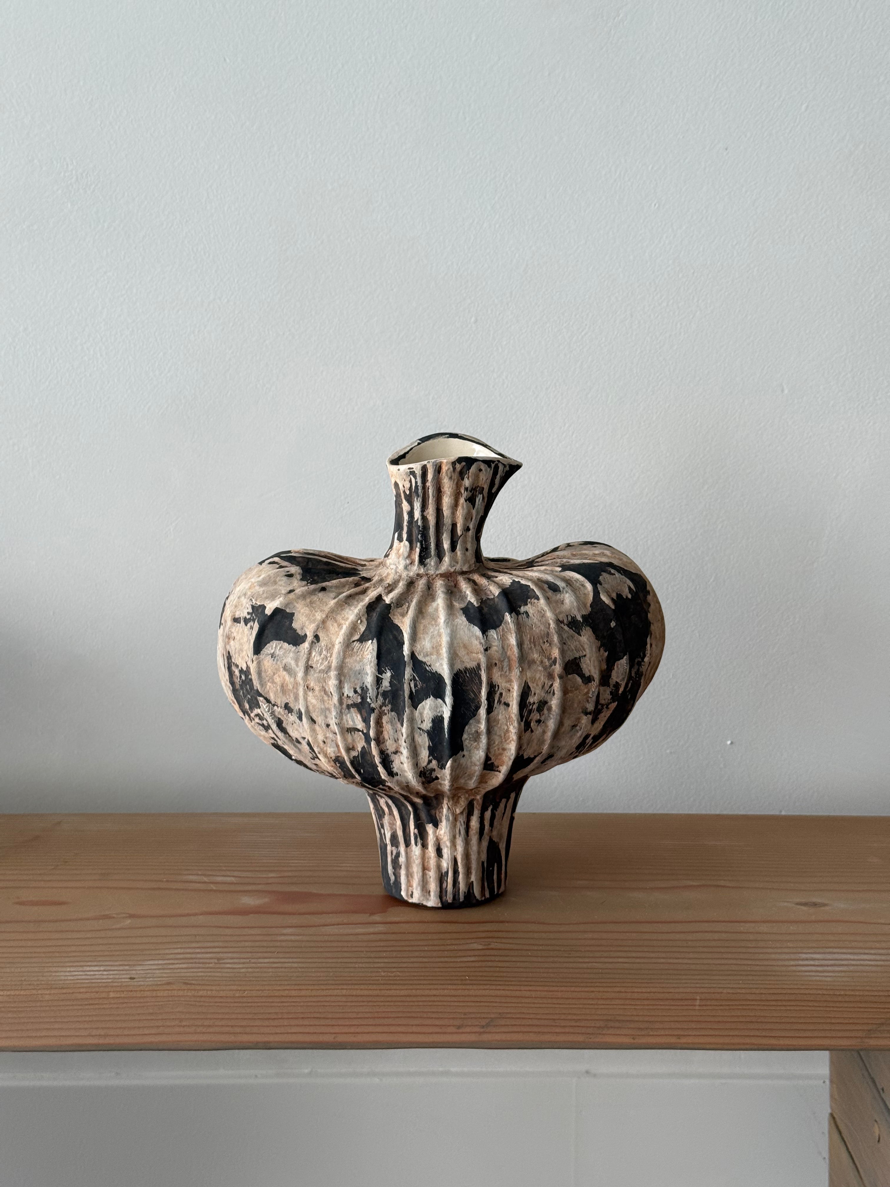 Hand-Painted Speckled Wabi Sabi Vase-1