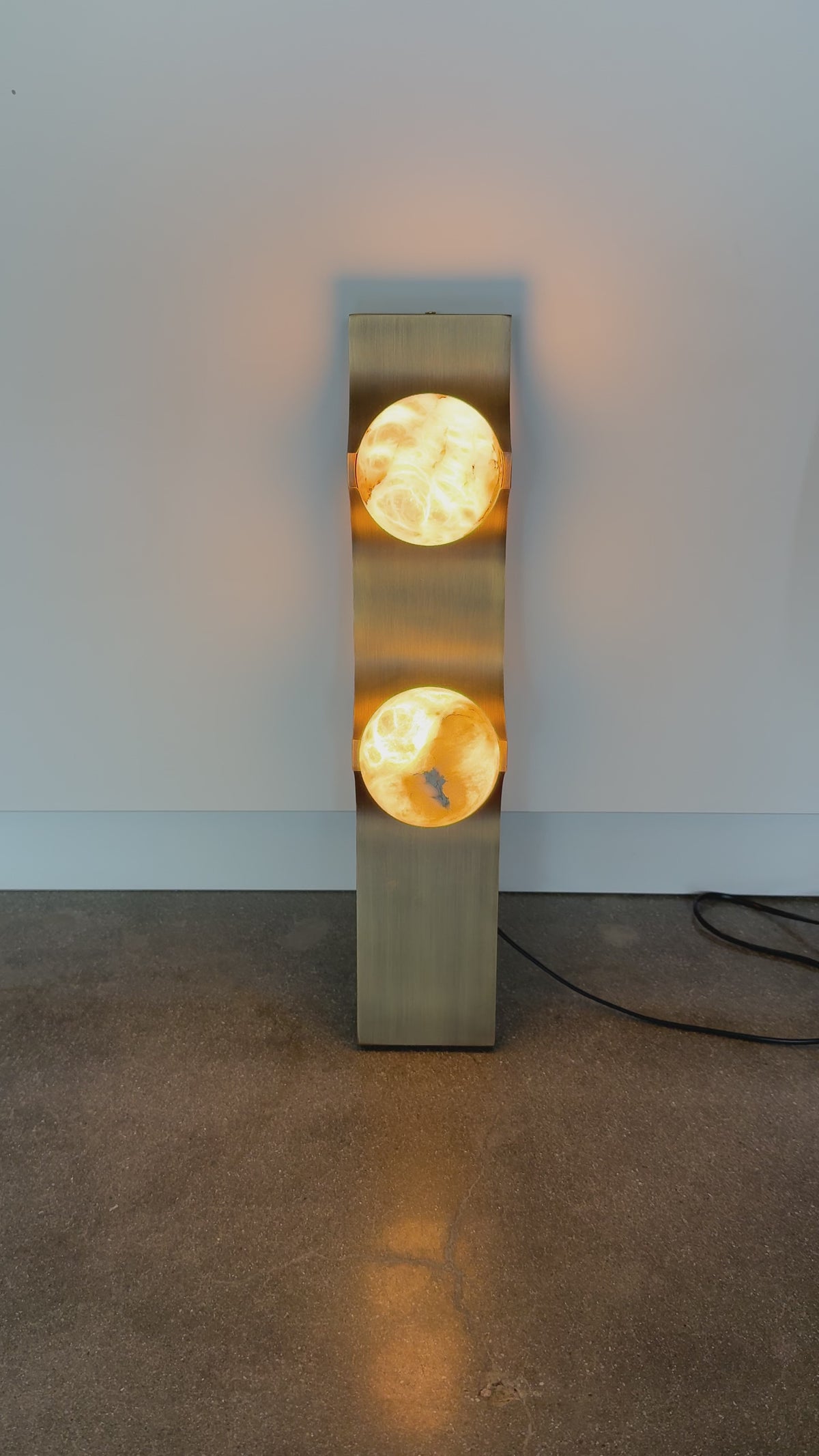 Long Brass & Alabaster Sconce-3