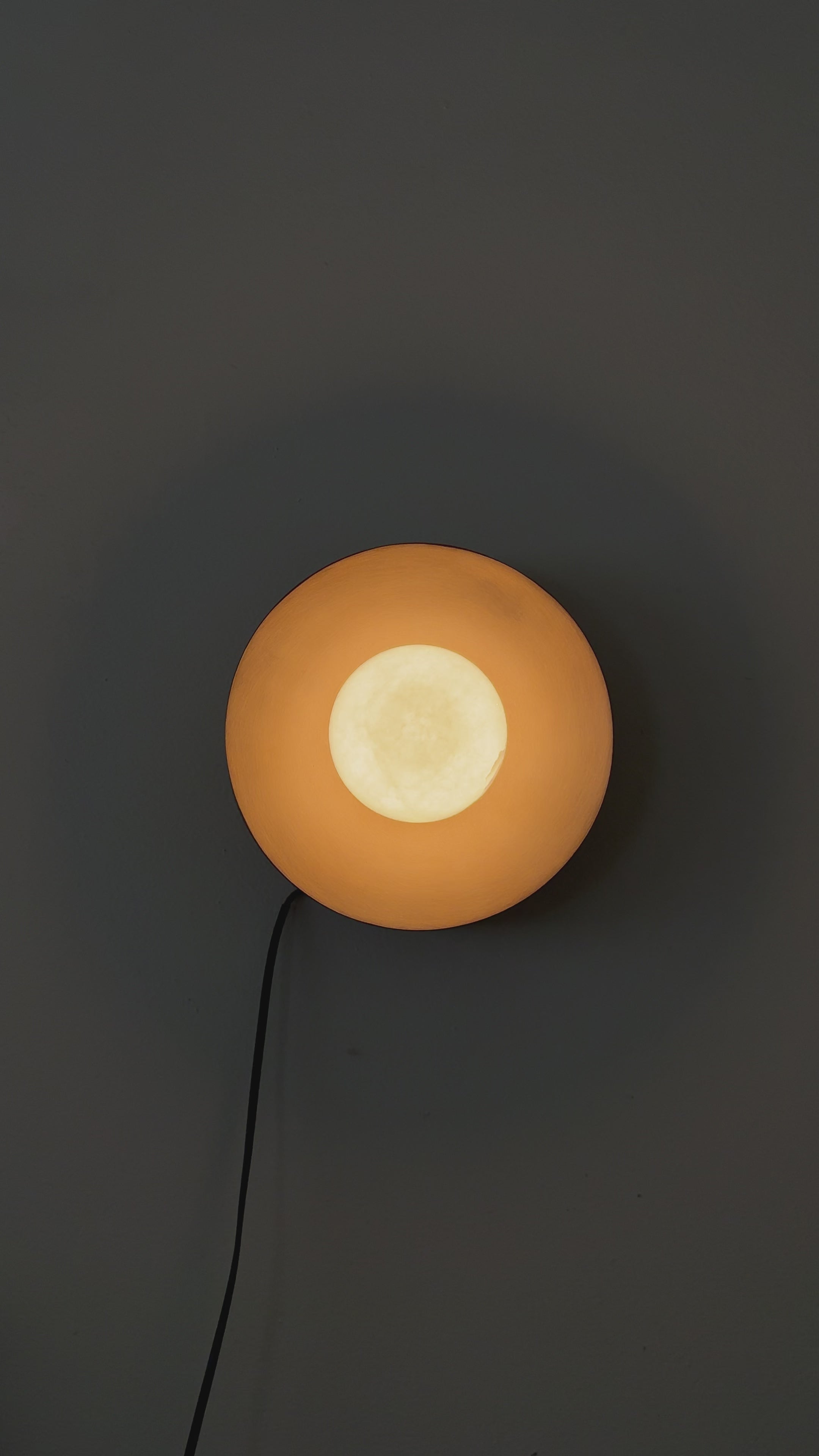 Round Brass & Alabaster Sconce-6